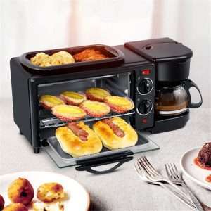 Máquina de Desayuno 3 en 1 | Horno, Cafetera y Sartén