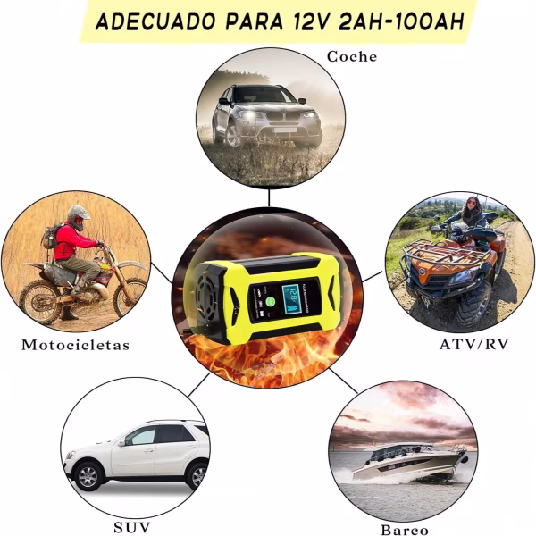 Cargador de Batería de Auto 12V Inteligente