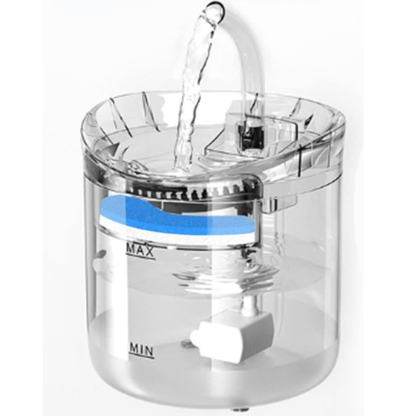 Fuente de Agua Transparente para Mascotas 1.6L | Hidratación Saludable 🐾