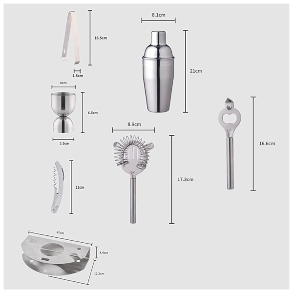 Juego de Coctelera 7 Piezas Deluxe