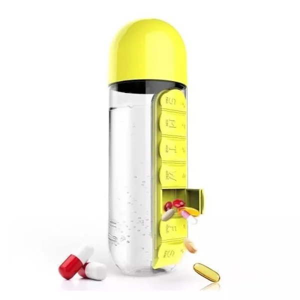 Botella de Agua con Pastillero Incorporado