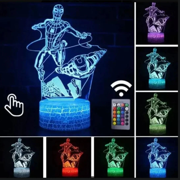 Lámpara 3D Iron Man / Hombre Araña