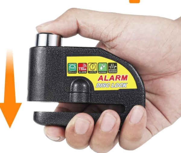 Candado de disco con alarma 110 dB para moto y bicicleta