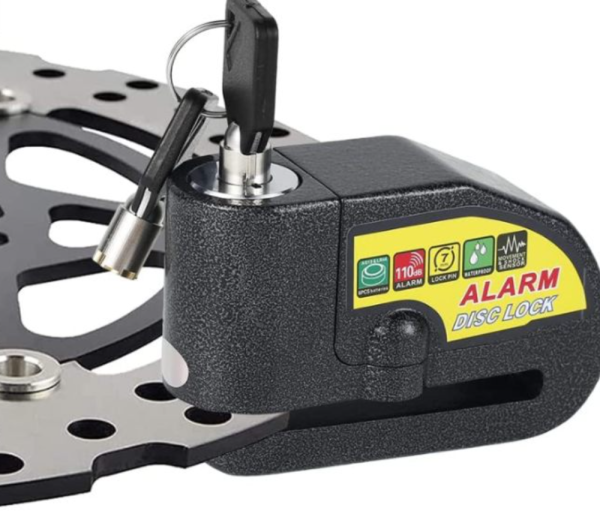 Candado de disco con alarma 110 dB para moto y bicicleta