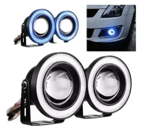 foco LED neblinero 12V azul instalado