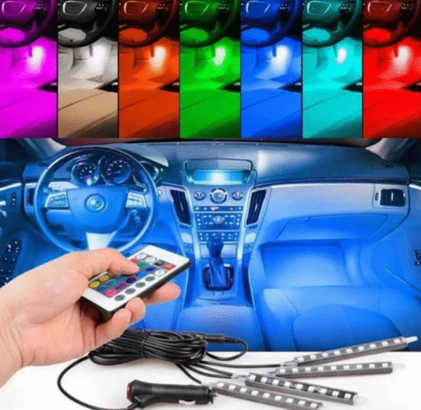 Luces LED interiores auto con control remoto