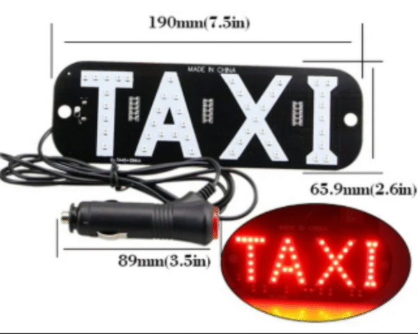 Letrero Taxi Rojo LED