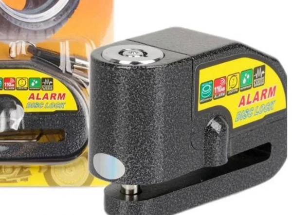 Candado de disco con alarma 110 dB para moto y bicicleta