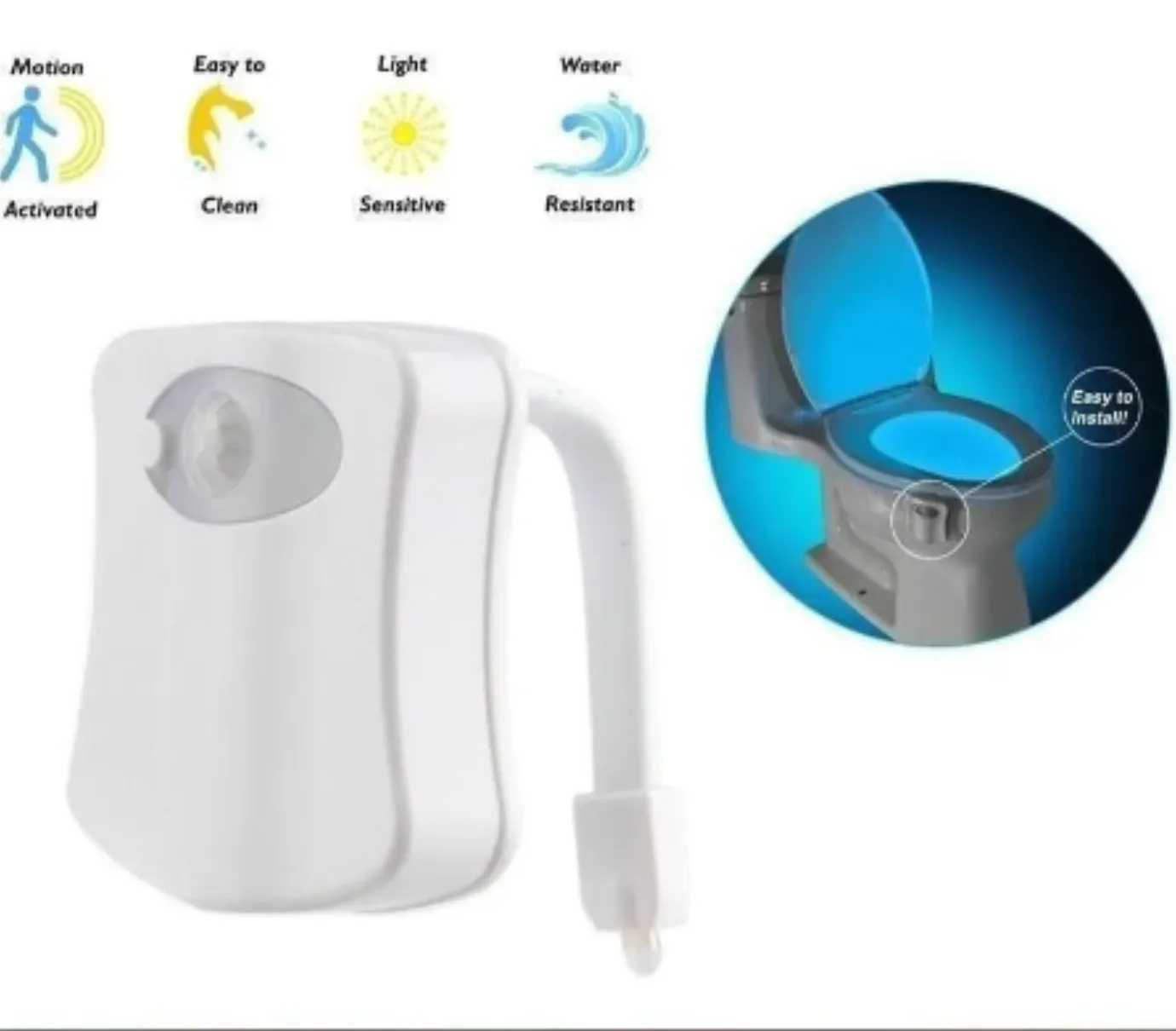 LUZ LED WC Sensor Movimiento 12 Unidades – Seguridad y Color